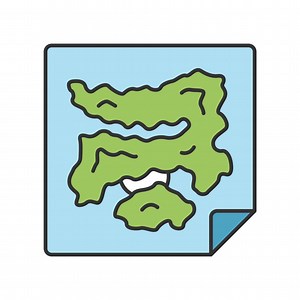 Baixar ícone de cor do mapa do jogo. vídeo virtual, mapa-múndi estratégico de computador. localização do jogador. mundo do jogo, esquema terrestre, navegação. ciberesporte. ilustração vetorial isolada gratuitamente