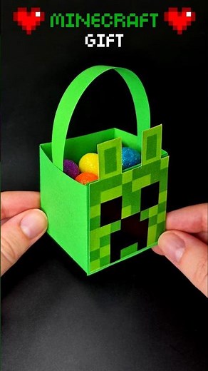 DIY Minecraft Easter Creeper Gift Box Tutorial 💚 Cute Gift Idea #diy #papercraft