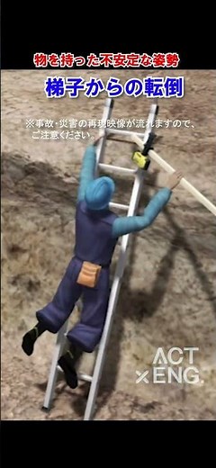 事故・災害事例集 「法面の昇降設備（梯子）から転落」 #建設業#事故・災害アニメーション #事故アニ #作業員 #安全動画 #新人教育 #教育映像 #3DCG #再現映像