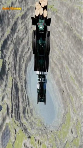 Truck Loaded With Logs Falling From Mountain - BeamNG.Drive #beamngdrive #beamng #truck #shorts