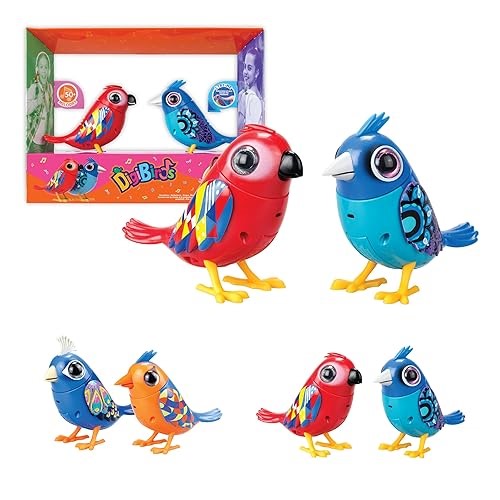 DigiBirds Interactive Singing Bird Toy – Set of Two Birds - 50+ Melodies, Collectible Electronic Pet, Tap&#x