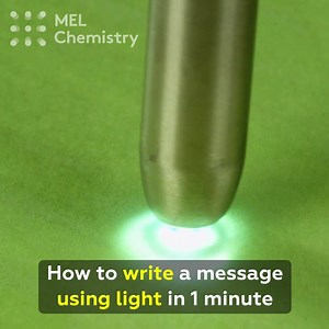 16K views · 97 reactions | With this substance, a flashlight works as a paintbrush!  What would you draw? For step-by-step instructions of this experiment go here: https://mel.sc/sI7/ A similar experiment is included in the MEL Chemistry subscription To perform this and many other cool and safe experiments at home, sign up here: https://mel.sc/sqP/ | MEL Science | Facebook
