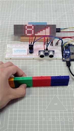 Distance Sensor + LED Matrix = Cool Arduino Alert System #arduino #arduinoproject