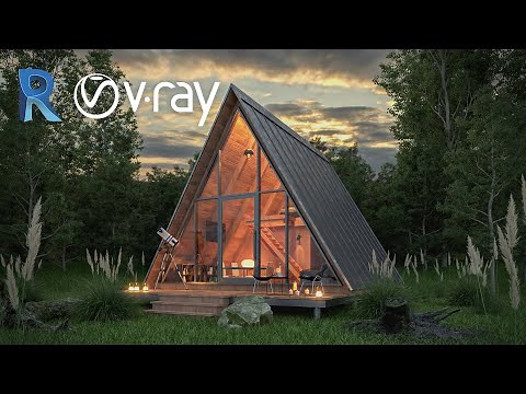 A-frame Wooden House - Revit Vray 5 - modeling and rendering