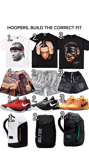 HOOP SESSION on Instagram: "Choose in comments🤔🏀 Hoopers build the correct basketball outfit🏀 Wanna buy the clothes ? Go to the link in my profile✅🛒 10% off entire order🎟️ Worldwide delivery🌍 #basketball #hoopers #basketballclothes #basketballoutfits"