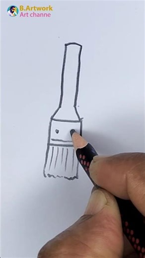 How to Draw Painting Brush 🖌️ | Very Easy Paint Brush Drawing #drawing #b.artwork