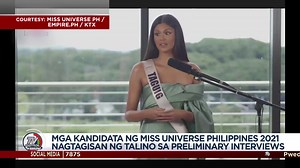 366K views · 4.5K reactions | Nagtagisan ng talino ang mga kandidata ng Miss Universe Philippines 2021 sa preliminary interviews ng patimpalak. | TV Patrol | Facebook