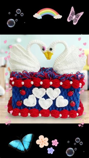 Crochet Swan Tissue Box Cover Tutorial