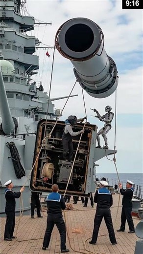 Unveiling the Future: Gigantic Naval Cannon #NavalTech #MilitaryRobot #Artillery #shorts #trending