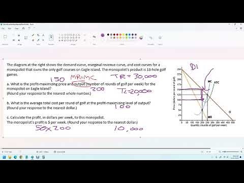 How to find profit on a monopoly graph given MR and D and ATC