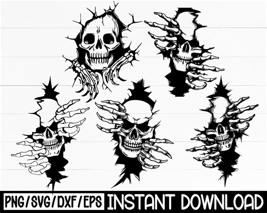 Ripped Skin Skull SVG Bundle, Horror Halloween Designs (digital Download) - Etsy