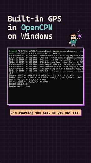 Built-in GPS in OpenCPN on Windows #opencpn #shorts #sailing