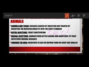 Grade 12 Agricultural Sciences. Methods of Administering Medicine.