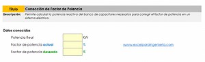 CORRECCIÓN DEL FACTOR DE POTENCIA - Excel Para Ingeniería