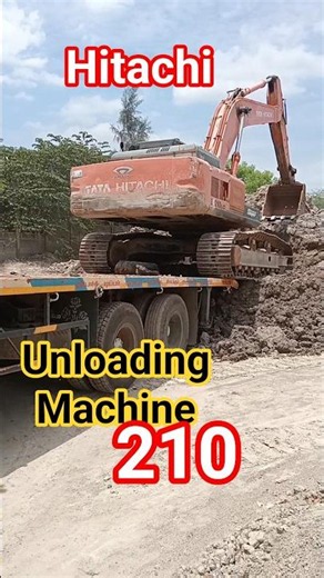 🤩 Unloading Machine #hitachi #excavator #heavyequipment #heavymachinery