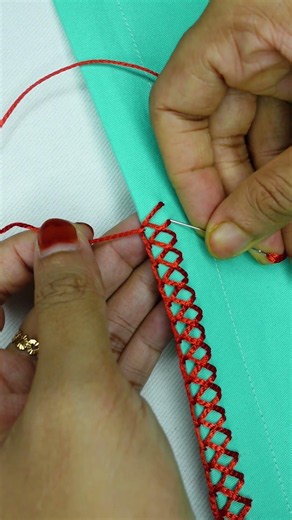 Viral hand embroidery border design | Easy sewing tutorial for everyone