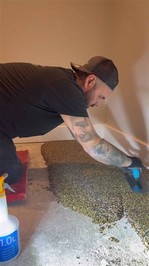 Installation of Stone Carpet at Beau Tanning Lounge