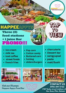 Why we should have to consider having an appetizer section during our event? 1. These food bars or food sections will serve as refreshments of your guests after spending two (2) hours from your ceremony (if wedding). 😵‍💫 2. This will also serve as an entertainment for the guests while waiting for the program to start. 🥳 3. Most importantly this is the ANSWER for a “no complain” event from your guests dahil ginutom at nainip sila. 🫣 4. To prevent of experiencing the ATTITUDE OF #eatandrun gue