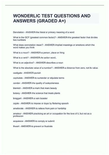 Latest Wonderlic Basic Skills Test Exam with Complete Answers Graded A1749 video