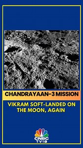 123K views · 2K reactions | Hopping on the Moon! The Chandrayaan-3 lander, Vikram has achieved another significant milestone on the Moon by performing a 'hop experiment'. It exceeded its mission objectives and made a touchdown on the lunar surface again! #chandrayaan3 #vikramlander #isro #moon | CNBC-TV18 | Facebook