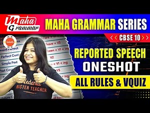 Reported Speech in One Shot | Class 10 English Grammar | CBSE 2024