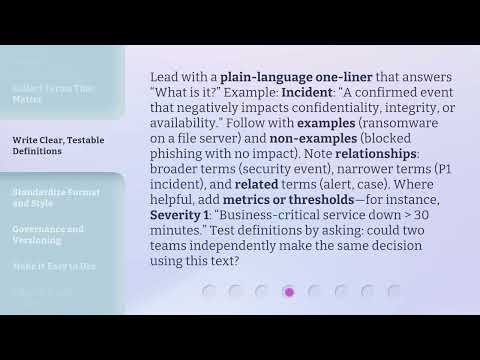 Build a Security Terminology Glossary Teams Actually Use