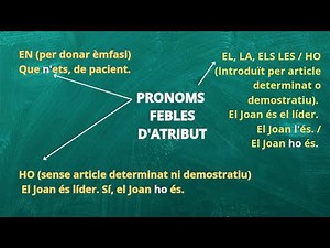Pronoms febles d'atribut. Pronoms febles en català.