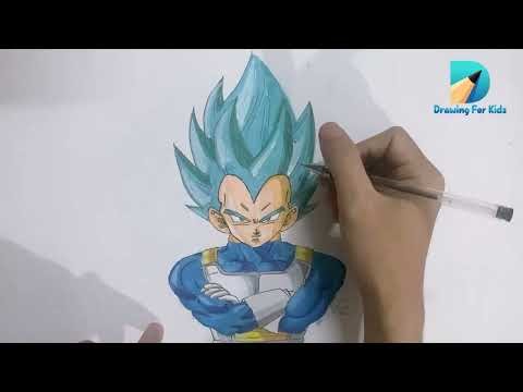 Vegeta SSJ Blue Drawing! 💙 How to Draw Dragon Ball Super Characters for Kids