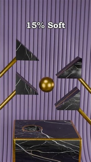 0% vs 100% Soft Gold Sphere | 3DCG Soft Physics Simulation