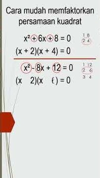 Cara Mudah Memfaktorkan Persamaan Kuadrat #maths