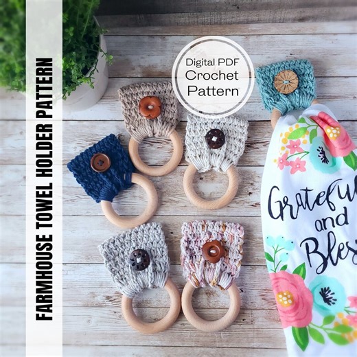 Farmhouse Towel Holder Crochet Pattern: Beginner Friendly (PDF Pattern) - Etsy