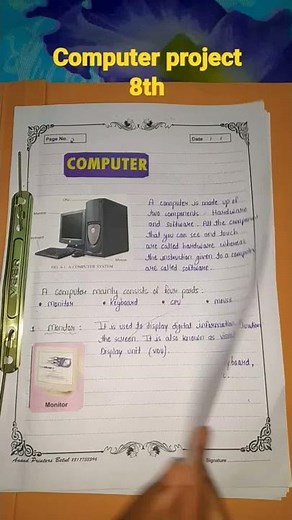 computer project#file.. class 8th😊😀