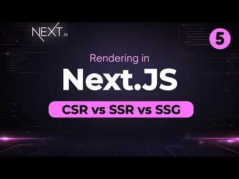 🔥Next.js Rendering Explained #5 | CSR vs SSR vs SSG for Beginners
