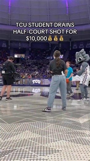 @tcu student nails half court shot and gets $10k!!! TCU Men's Basketball TCU – Texas Christian University | Lauren Przybyl