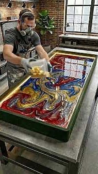 Insane DIY Epoxy Resin Table Pour & Swirl! 🎨