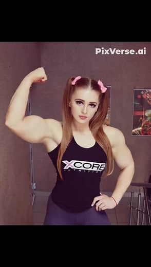 Impressive Biceps Flexes by a Female Athlete