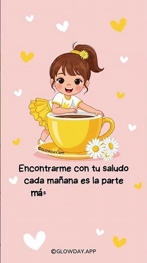 Qué alegría recibir tu saludo cada día 💛 Buenos días 🩷 #BuenosDias #Saludos #HermosoDia GLOWDAY APP
