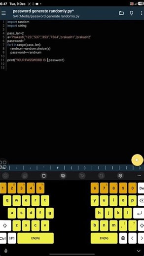 🇮🇳 password generator using python code in description ✅️#shorts #viral #trending #your brother