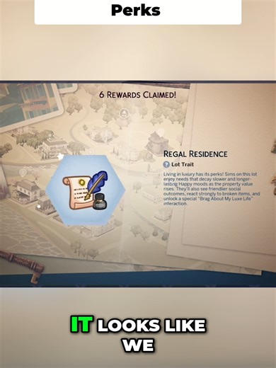 Sims 4 Luxury: Regal Residence Buffs Explained! it looks like we have a lot trait Regal Residence. Living in Luxury has its perks. Sims on this lot enjoy needs that decay slower and longer lasting happy moods as the property value rises. They'll also feel friendlier social outcomes or they'll also see friendlier social outcomes react strongly to broken items and unlock a special brag about my Lux life interaction. Music: Investigations by Kevin MacLeod is licensed under a Creative Commons Attrib