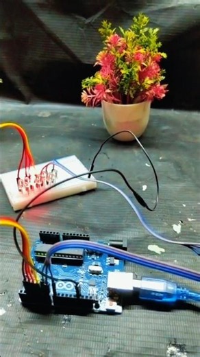 Building LED Chaser using Arduino Uno | Program Arduino with Mobile #youtubeshorts #trending #diy