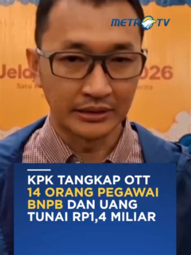 Juru Bicara KPK Budi Prasetyo membenarkan adanya telah dilakukan telah dilakukan OTT di Badan Nasional Penanggulangan Bencana (BNPB), Kamis (14/10). Dalam penankapan OTT tersebut KPK mengamankan 14 orang serta uang tunai senilai Rp1,4 miliar hingga emas batangan. #metrotv #tiktokmetrotv #beritametrotv #beritaviral #fyp #viral #kpk #bnpb #miliar #badannasionalpenanggulanganbencana