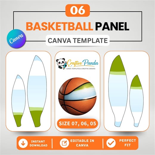 Basketball Panel Template Bundle, Editable Canva Basketball Panel Design, Size 5 6 7 Photo Ball Wrap, A4 8.5x11 Printable - Etsy