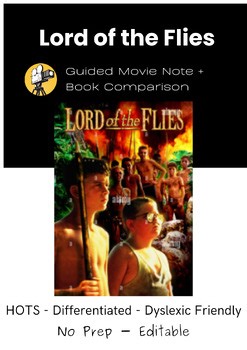 Lord of the Flies | Guided Notes, Critical Thinking, Differentiated, Editable