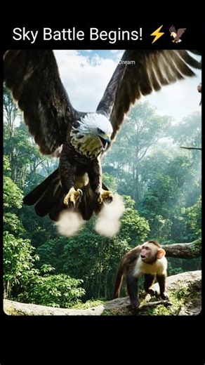 Eagle Attacks The Smart Monkey In A Stunning Aerial Battle! 🦅🐒#Eagle #Monkey #Battle