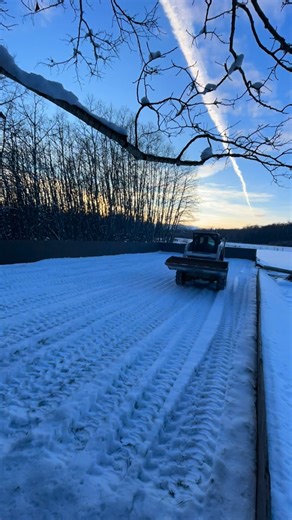 Hummel Concrete on Instagram: "It begins….🧊🏒🧊 . . First snow pack today, another snowfall coming tmrw night so I’ll pack that one down and then start flooding 💦 Snow will turn to slush and absorb quite a bit of water before the ice builds up but it helps generate a thicker base and I prefer this method over a liner. . #odr #outdoorrink #hockeylife"
