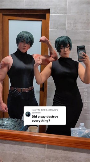 she only a lil bit stronger than me 🤏🏼 #jjk #jujutsukaisen #maki #mai #cosplay ‪@LelegacyCrafting‬