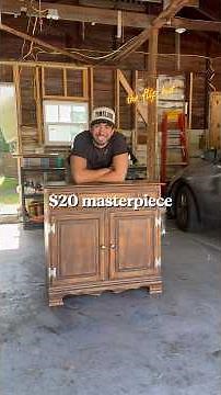 Flipping an old cabinet into a BEAUTIFUL fireplace nook 🔥🛠️ #renovationfind #furnitureflip #diy