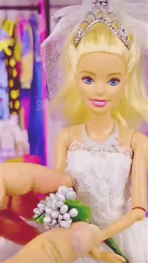 Satisfying With Unboxing Barbie Doll AndKen Doll Bridal Bedroom Set Toys#shorts
