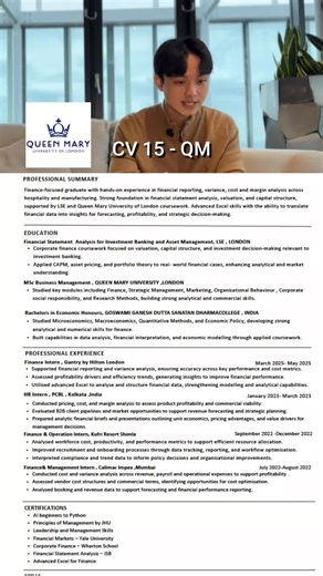 CV Review Series EP15: Queen Mary Insights