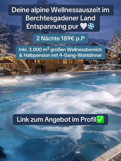❄️ Dein Winter-Wellnessrefugium in den Alpen Entspannung pur im Rupertihof 🏔️🤍 ✅ Wellnessurlaub mit Hallenbad, Whirlpool, Saunen & Dampfbad 🔥🧖‍♀️ ✅ Großzügiges Spa Bergerbad mit Außenpool & Bergblick inklusive ❄️💦 ✅ Traumhafte Lage im Berchtesgadener Land Natur & Wintererlebnisse 🌲🏔️ ✅ Regionale Küche aus heimischen Produkten & tägliches 4-Gang-Dinner 🍽️✨ ✅ Gemütliches, familiäres Hotel mit echter bayerischer Herzlichkeit 🤍 ✅ Ideal für entspannte Wintertage & genussvolle Abende 🎶❄️ 🔥 